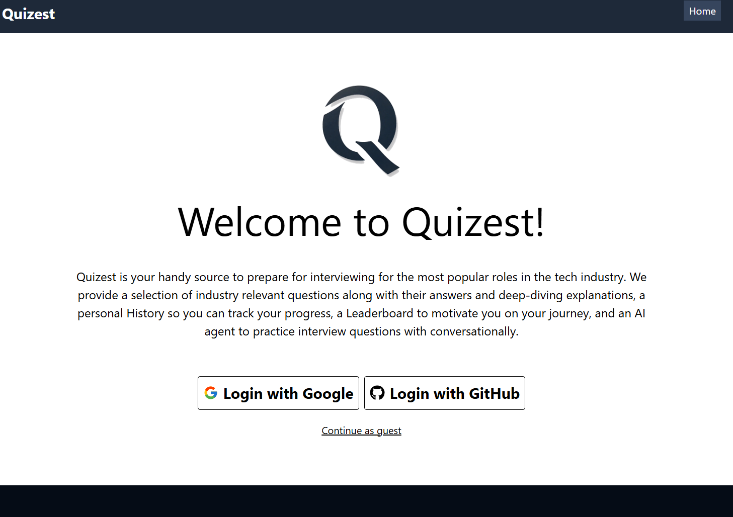 Quizest Interview Prep App