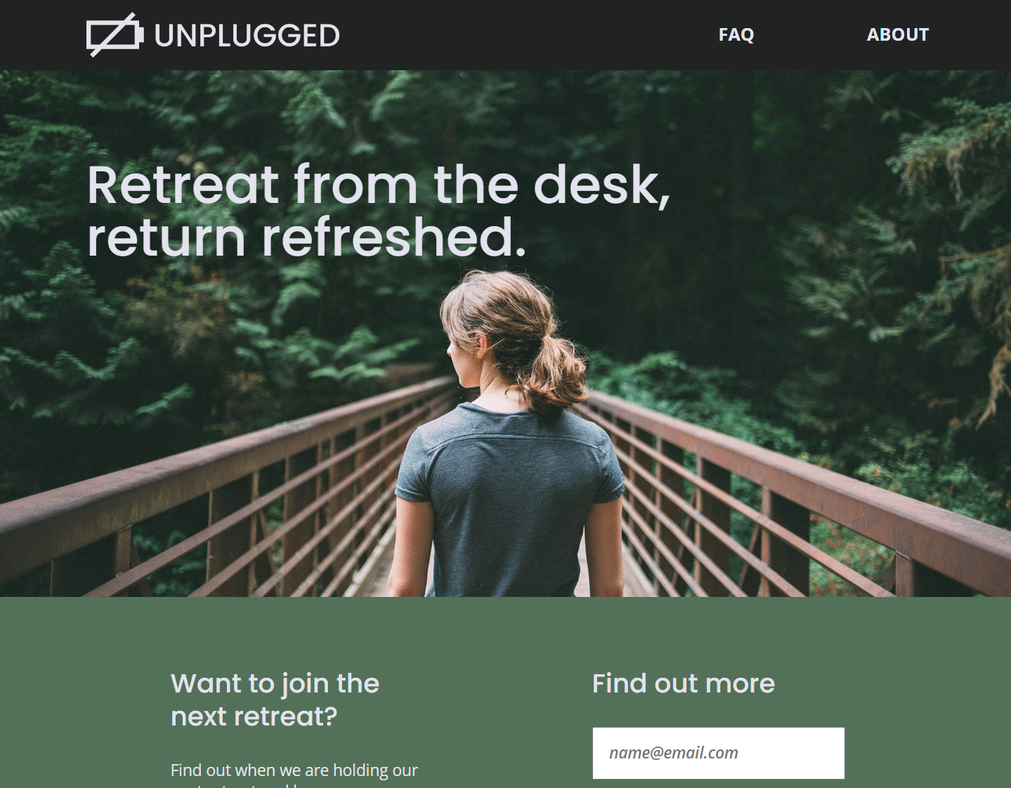 "Unplugged" Company Sample Website